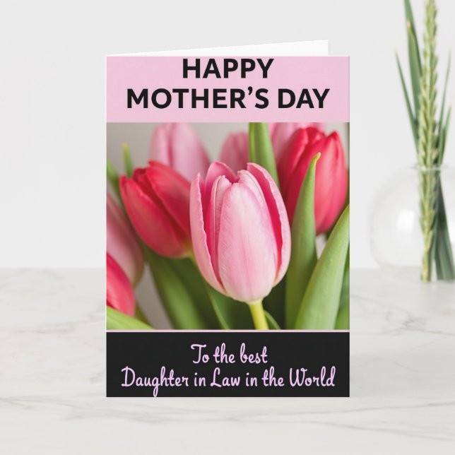 Tarjeta de flores del Día de la Madre de primavera (Anverso)