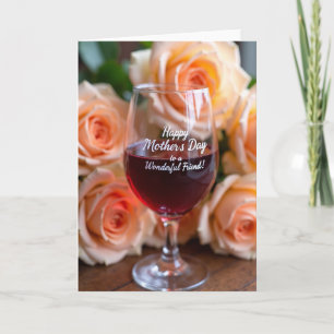 Tarjeta de flores del día de la madre para amiga