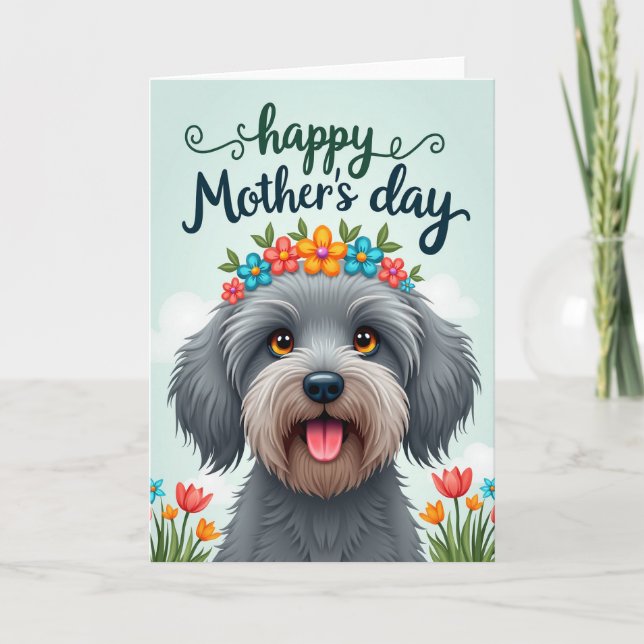 Tarjeta de flores del día de la madre para amigo e (Anverso)