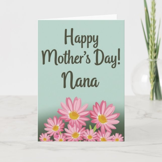 Tarjeta de flores del día de la madre pastel (Anverso)