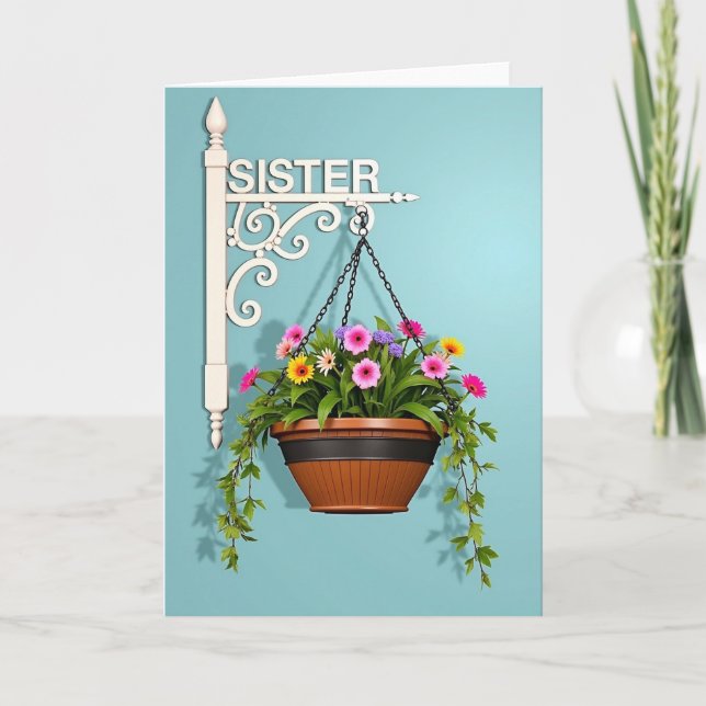 Tarjeta de Flores del Día de las Hermanas Dulces (Anverso)