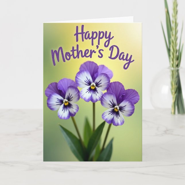 Tarjeta de flores del día de las madres luminosas (Anverso)
