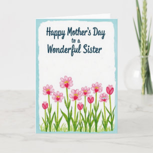 Tarjeta de flores del día especial de las hermanas