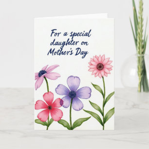 Tarjeta de flores del día especial de las hijas