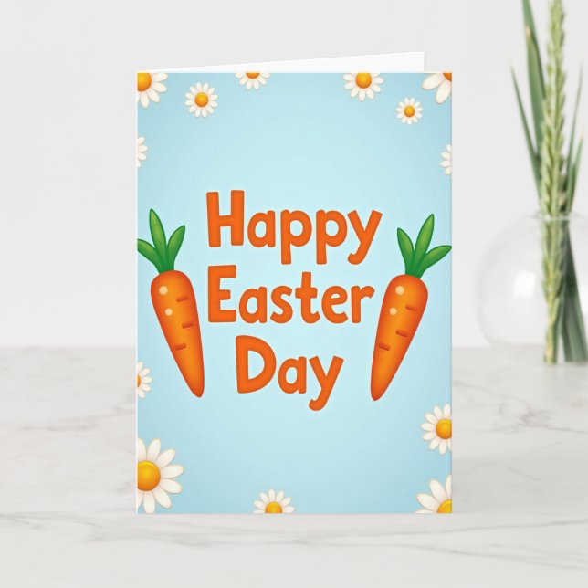 Tarjeta de flores del día feliz de Pascua (Anverso)
