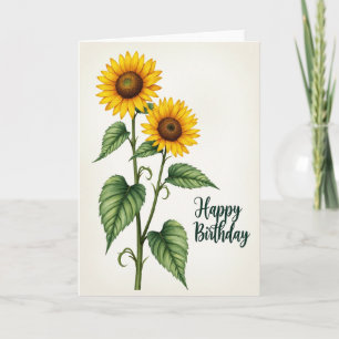 Tarjeta de Flores Doradas Alegres