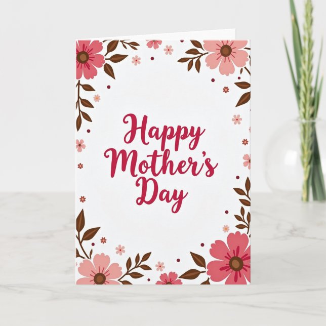 Tarjeta de flores dulces para el día de la madre (Anverso)