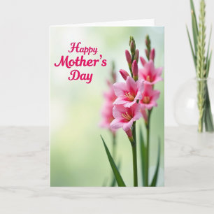 Tarjeta de flores elegante para el día de la madre