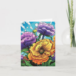 Tarjeta de flores en negrita