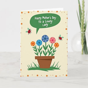 Tarjeta de flores encantadoras para el día de la m