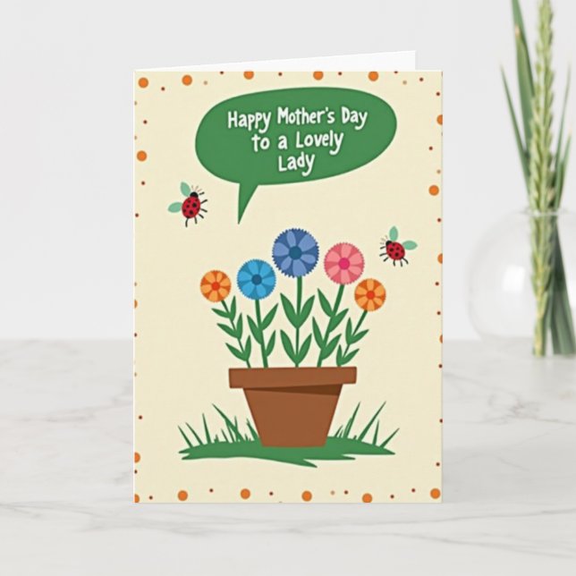 Tarjeta de flores encantadoras para el día de la m (Anverso)