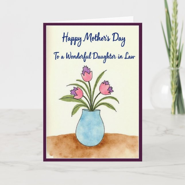 Tarjeta de flores especial del día de la madre (Anverso)