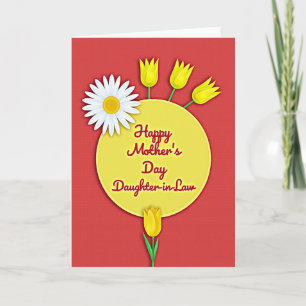 Tarjeta de flores festivas del día de la madre