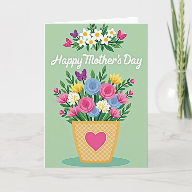 Tarjeta de flores gráficas (Anverso)
