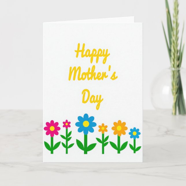 Tarjeta de Flores Gráficas Vibrantes (Anverso)