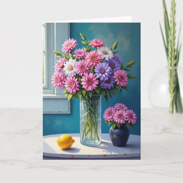 Tarjeta de Flores Luminosas Dulces (Anverso)