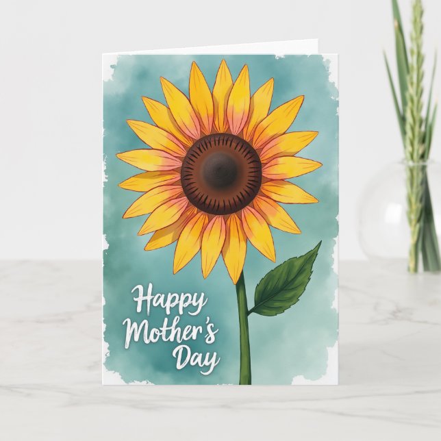Tarjeta de flores más cálidas del día de la madre (Anverso)