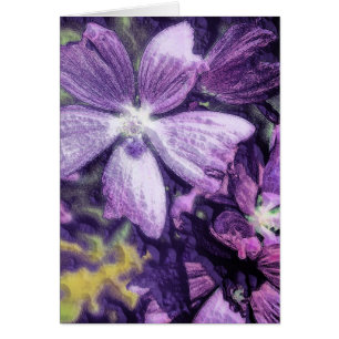 Tarjeta de flores moradas