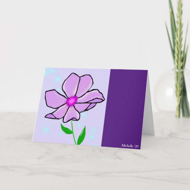 Tarjeta de flores moradas (Anverso)