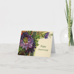 Tarjeta de flores moradas de personalizable - Añad