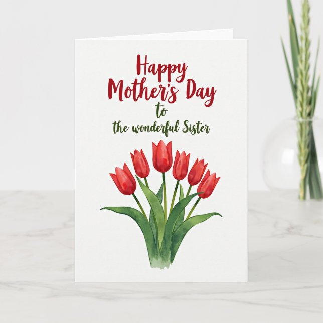 Tarjeta de flores para el Día de la Madre (Anverso)