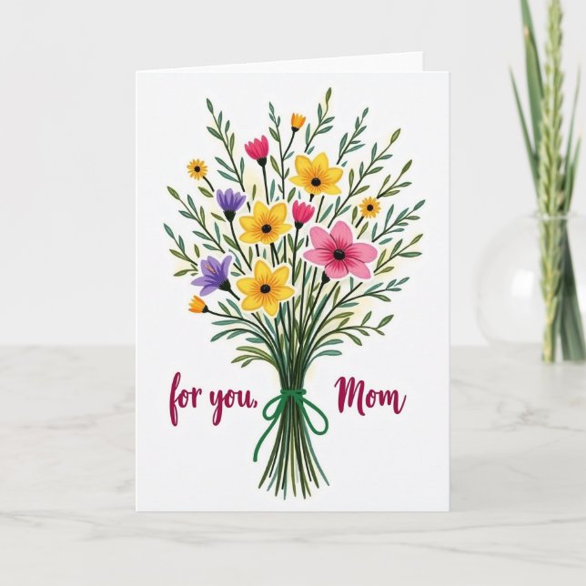 Tarjeta de flores para mamá (Anverso)