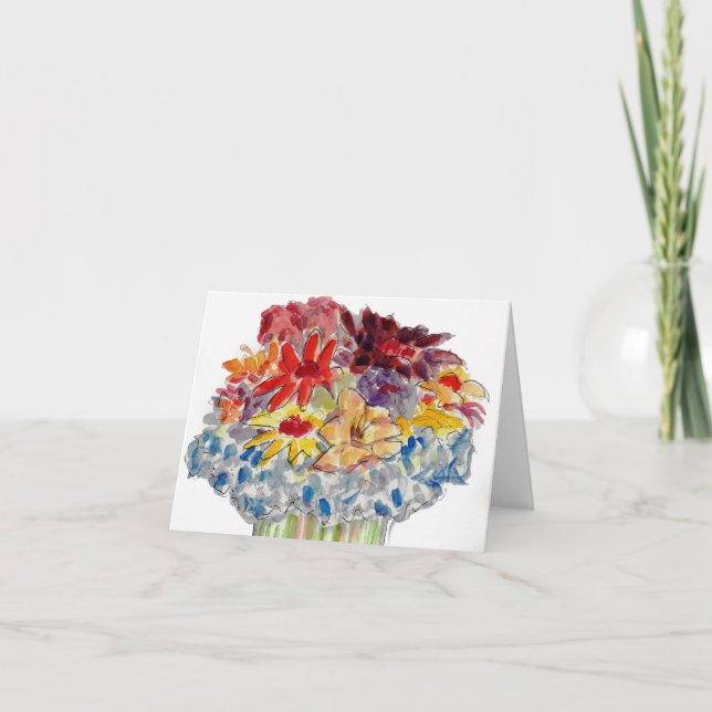 Tarjeta de flores pensando en ti (Anverso)