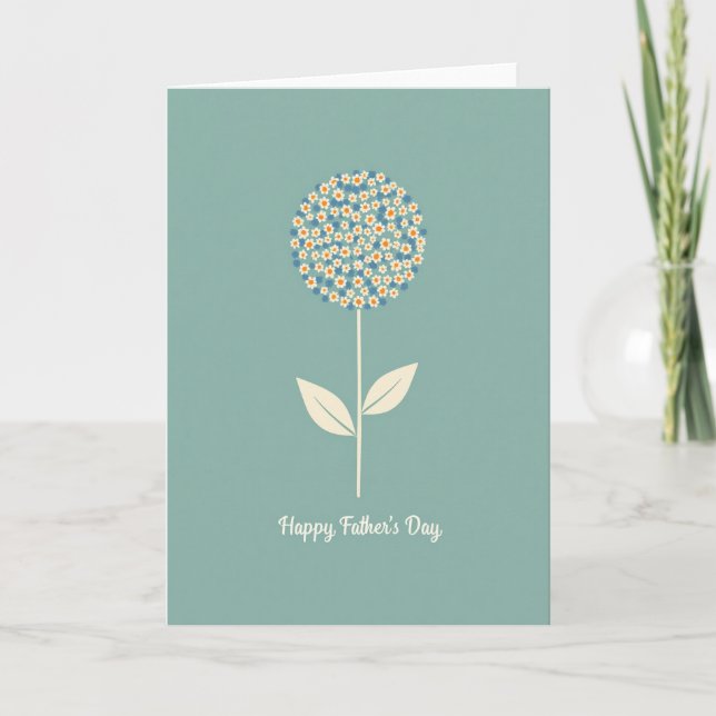Tarjeta de flores retro del día del padre (Anverso)