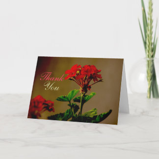 Tarjeta de flores rojas de agradecimiento