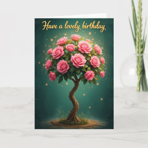 Tarjeta de Flores Rosadas Alegres