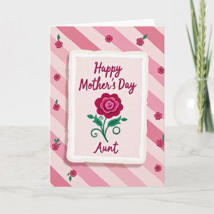 Tarjeta de flores rosadas para el Día de la Madre