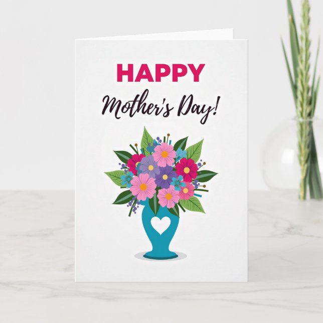 Tarjeta de flores rosadas y moradas (Anverso)