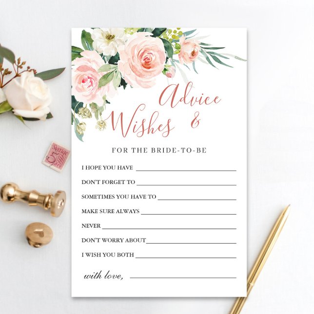 Tarjeta de flores rosadas y verdor con consejos y  (Subido por el creador)
