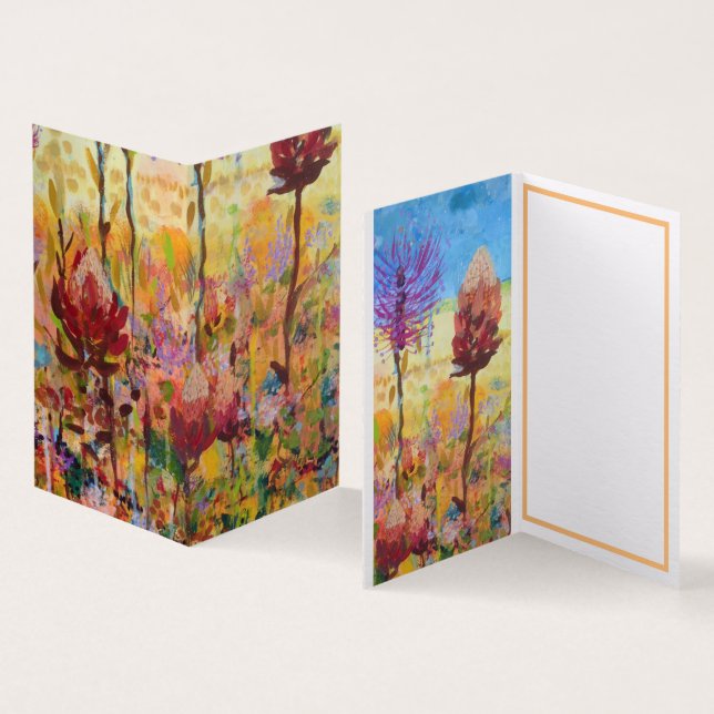 Tarjeta de flores silvestres australianas (Interior y exterior)