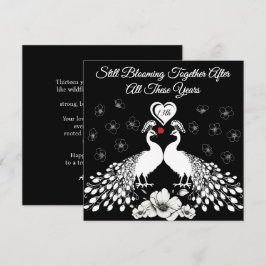 Tarjeta de flores silvestres para pareja en 13° an