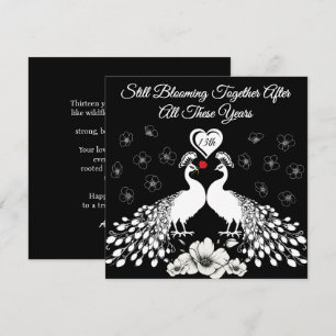 Tarjeta de flores silvestres para pareja en 13° an