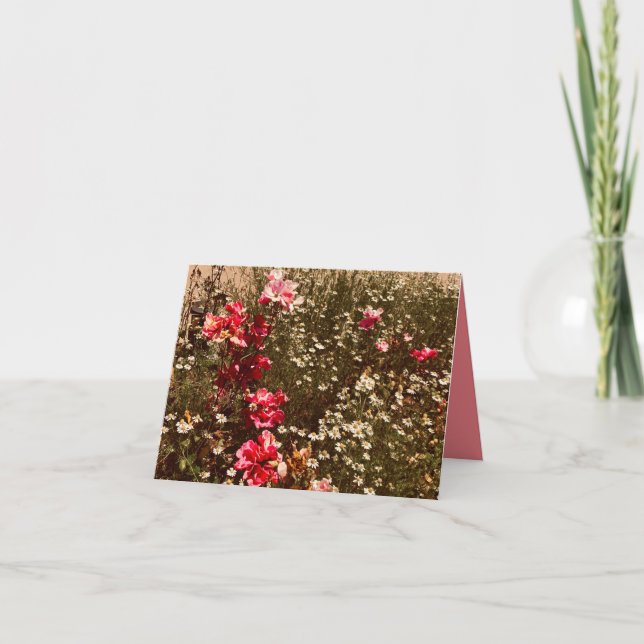 Tarjeta de Flores Silvestres Vintage (Anverso)