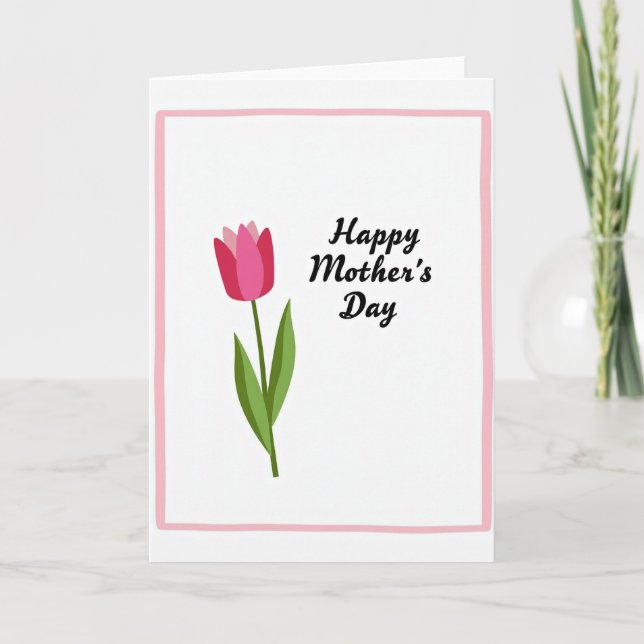 Tarjeta de flores suave para el día de la madre (Anverso)
