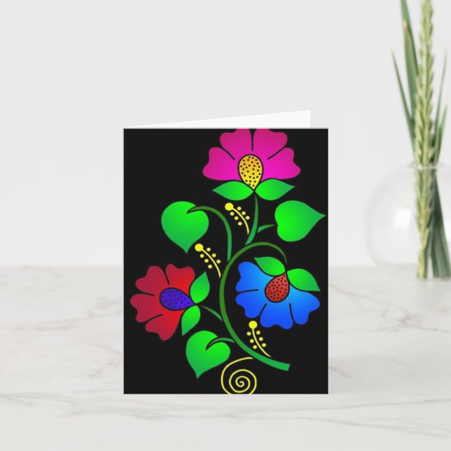 Tarjeta de flores, tarjeta de flores, tarjeta de f (Anverso)