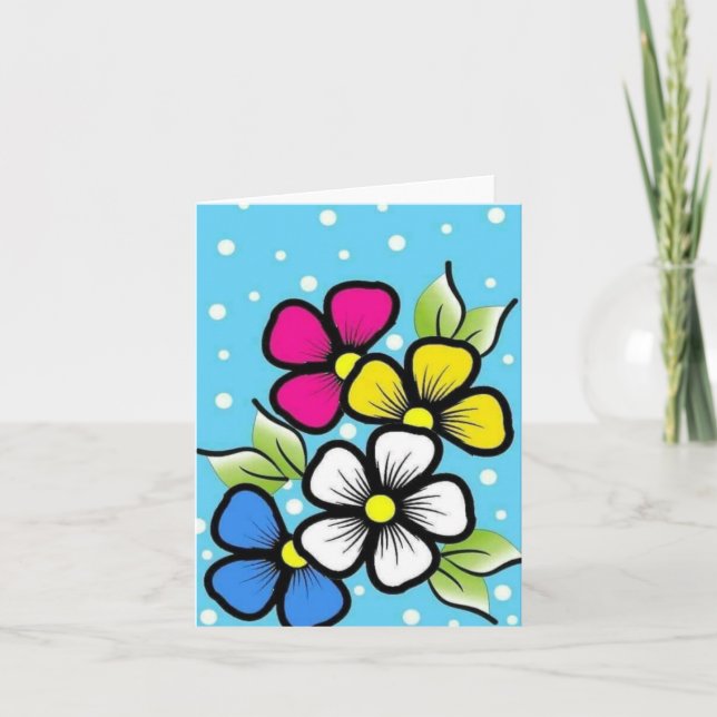 Tarjeta de flores, tarjeta de flores, tarjeta de f (Anverso)