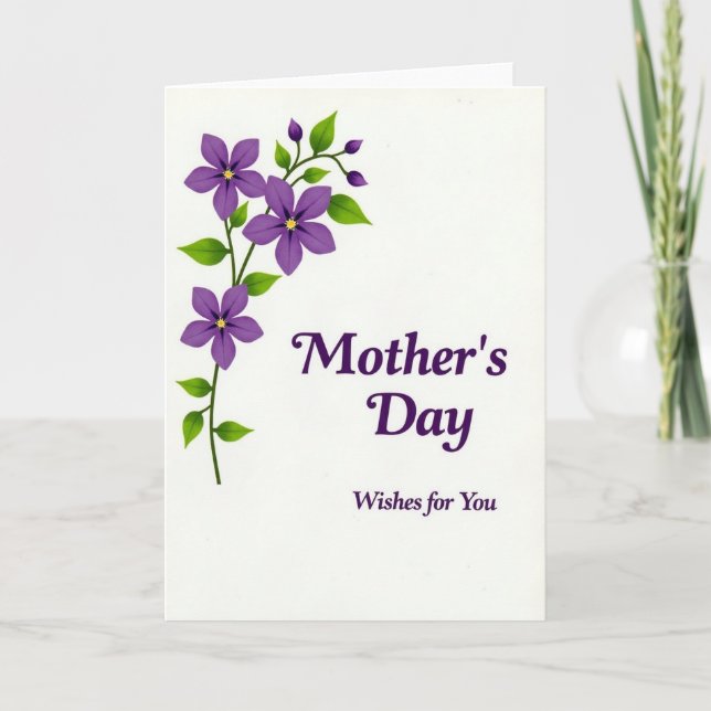 Tarjeta de flores vibrantes del Día de la Madre (Anverso)