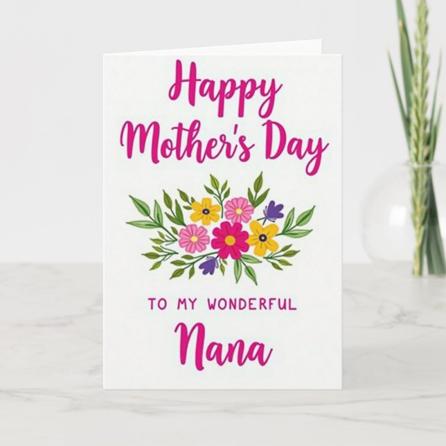 Tarjeta de flores vibrantes para la querida mamá (Anverso)