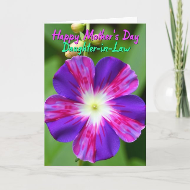 Tarjeta de flores vívidas del Día de la Madre (Anverso)