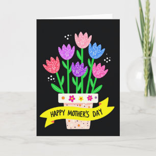 Tarjeta de flores vívidas para el día de la madre