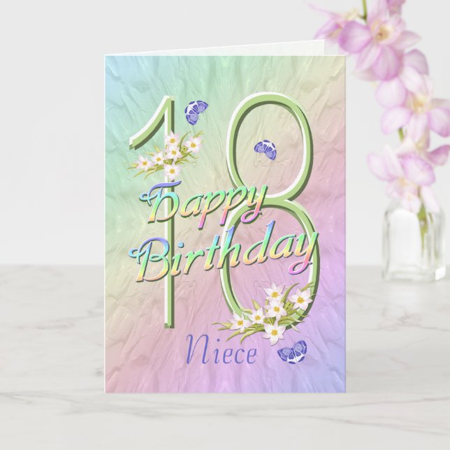 Tarjeta de flores y mariposas por cumpleaños de so (Orquídea)