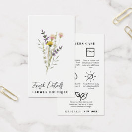 Tarjeta de Florista de Cuidados de Flores Minimali
