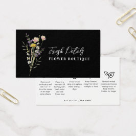 Tarjeta de Florista de Cuidados de Flores Minimali