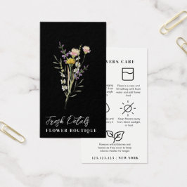 Tarjeta de Floristería de Cuidados de Flores Minim