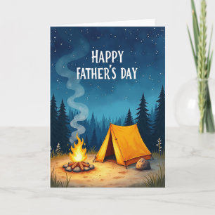 Tarjeta de fogata del Día del Padre estrellado