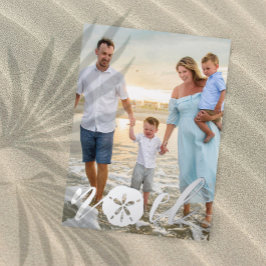 Tarjeta de foil de foto de Navidad con tema coster